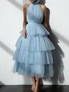 Sleeveless Empire Split-Joint Falbala Mesh Maxi Dress