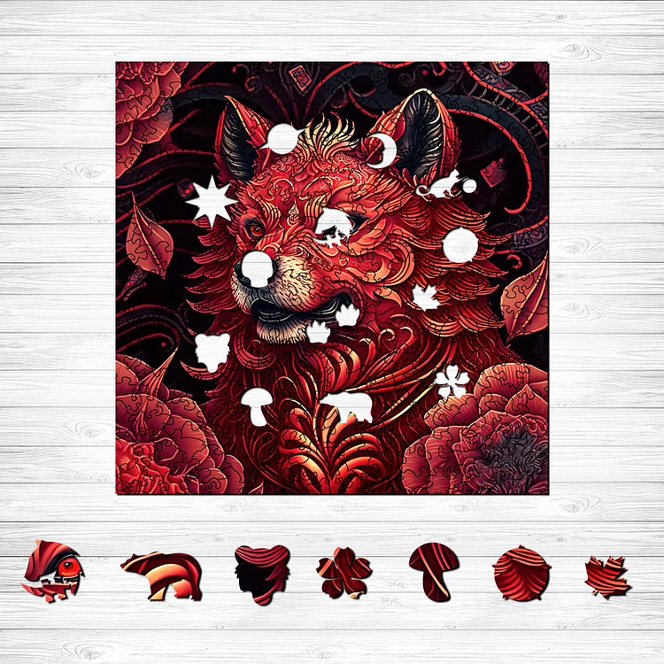 Ericpuzzle™ Ericpuzzle™Furious Red Fox Wooden Jigsaw Puzzle