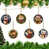 6pcs/set DIY Diamond Special Shape Pearl Art Hanging Wooden Christmas Tree Ornament Kit