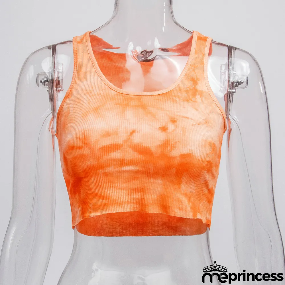 Party Sexy Tie Dye Crop Vest