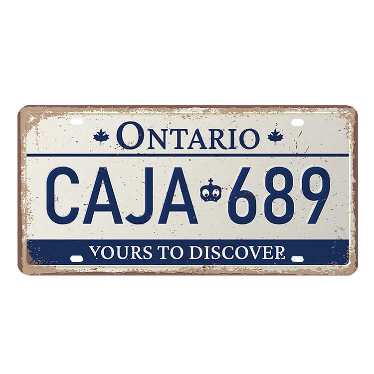 Ontaria caja689 - permis de plaque d’immatriculation - 5.9x11.8inch