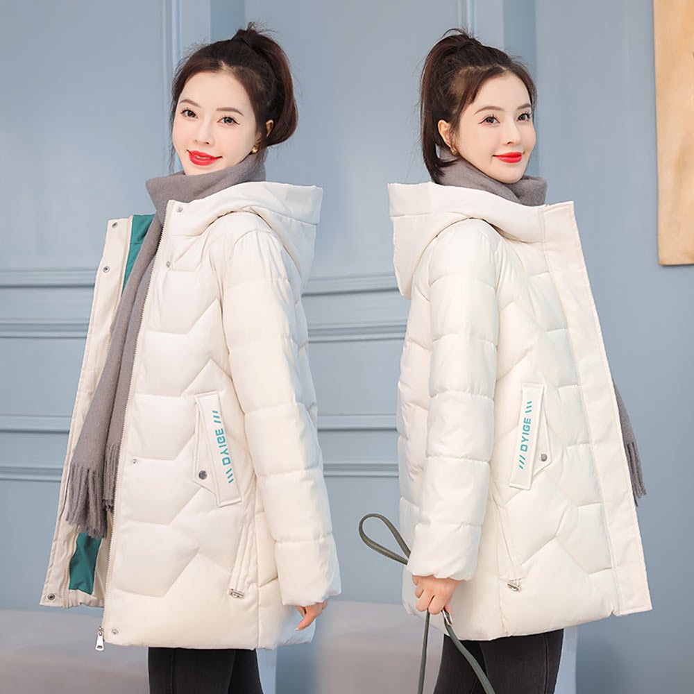 Vielleicht 2021 Winter Women Jacket Long Hooded Cotton Padded Female Coat High Quality Warm Basic Outwear Parkas Women Clothing