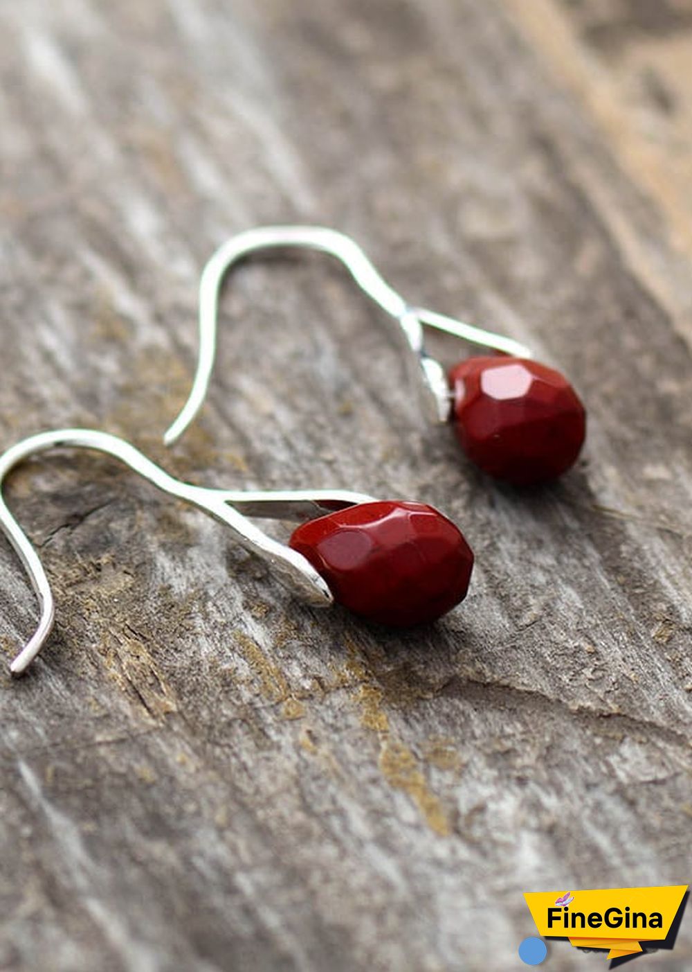 Boho Earrings, Dangle Earrings, Purple Amethyst and Red Jasper