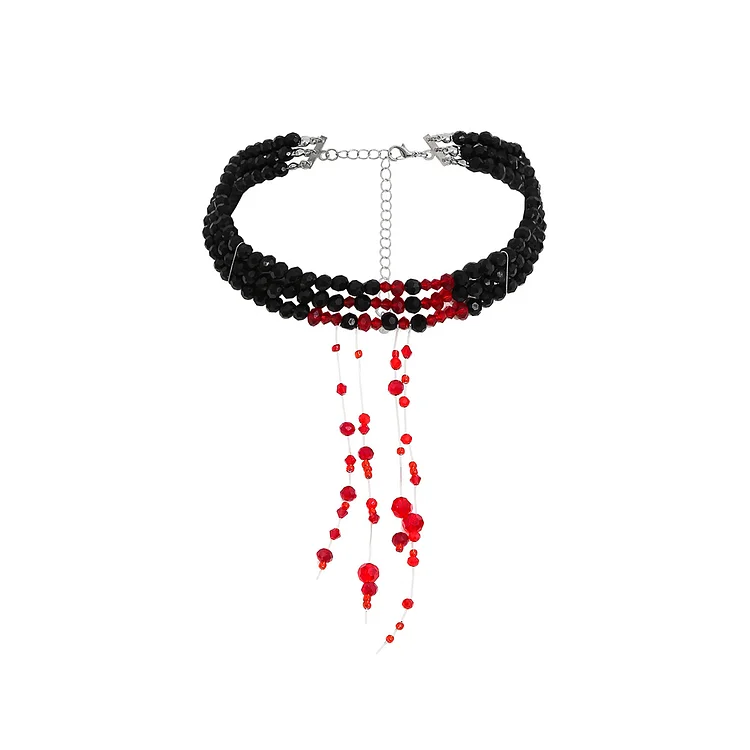 Retro Gothic Blood Tassel Imitation Crystal Necklace
