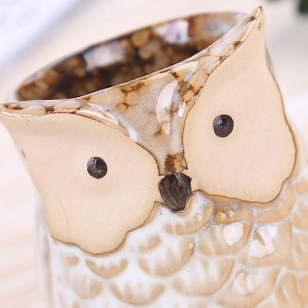 1 Pcs Flower Pot Mini Ceramic Owl Succulent Plant Container Pot Flowers Planter Garden Supplies Home Decoration Accessories