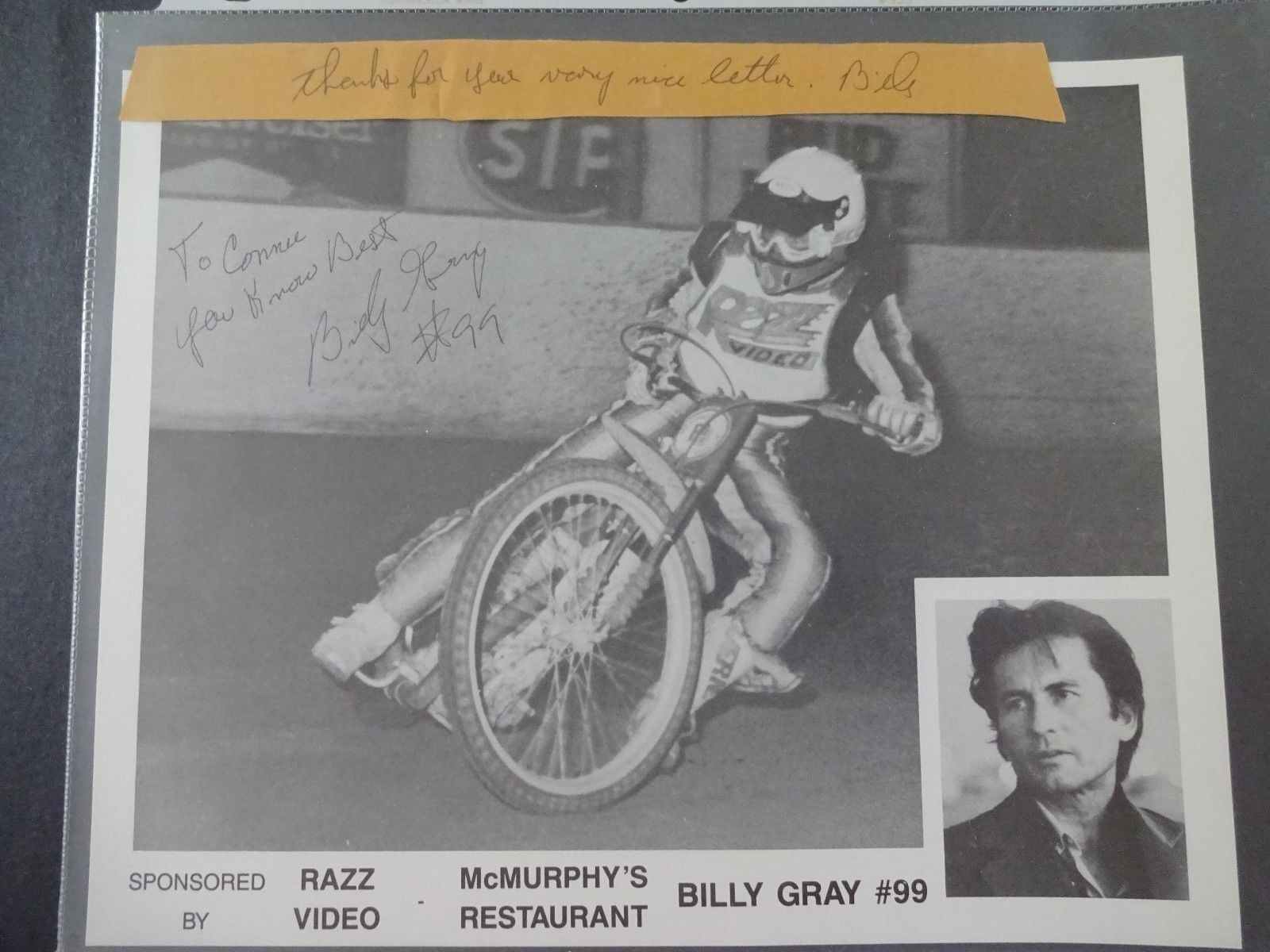 ORIGINAL, SIGNED & Inscribed B/W Billy Gray #99 Promo Photo Poster painting