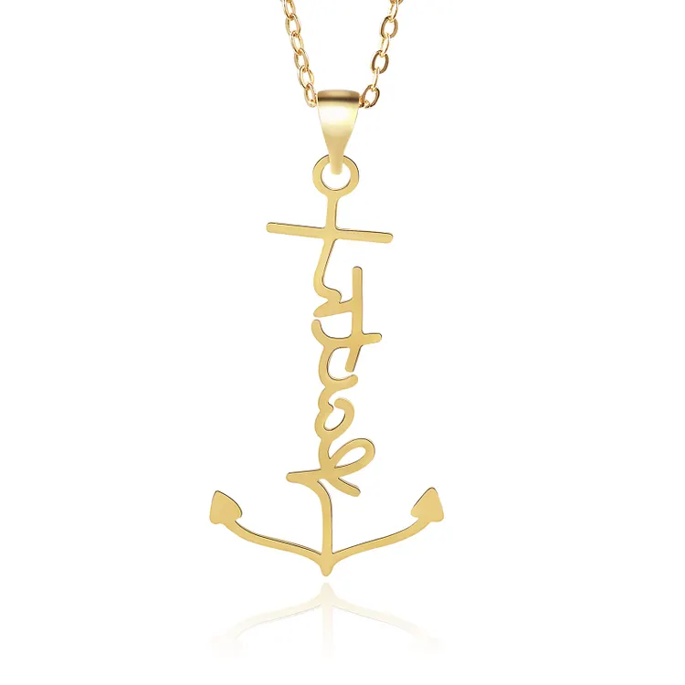 Pendentif Collier Ancre Marine En Métal - Bijou Vintage Fantaisie - Occasion