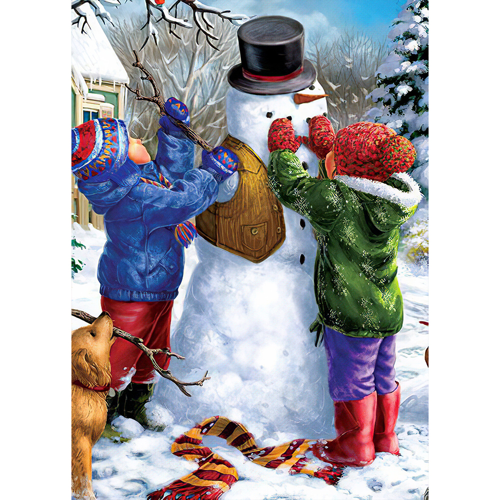 

Making Snowman - Round Drill Diamond Painting - 30*40CM, 501 Original