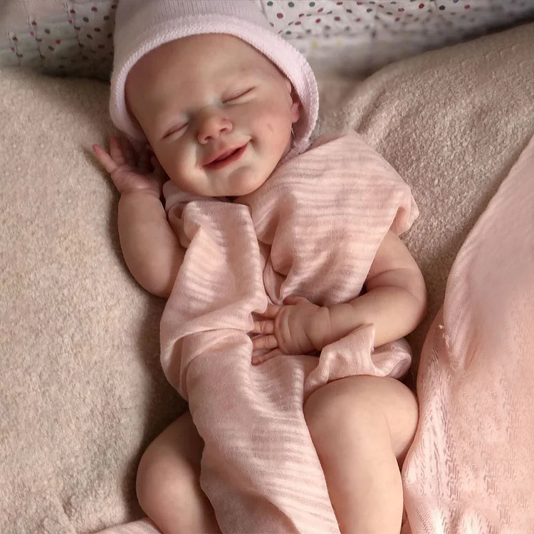 20" Realistic Reborn Eyes Blinking Silicone Vinyl Newborn Sleeping Baby Doll Girl Named Apeal with Painted Hair Rebornartdoll® RSAW-Rebornartdoll®