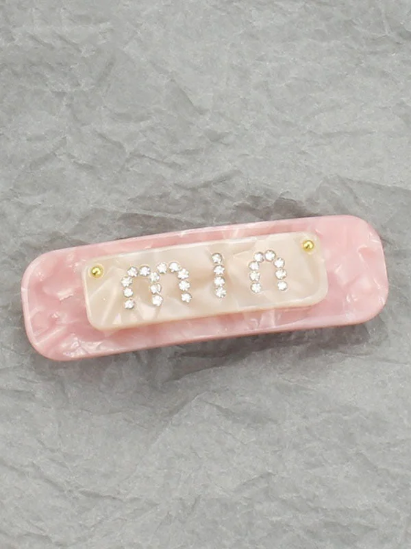 Geometric Rhine Stones Solid Color Hair Clips