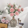 Blooming 3 Stems White Pink Roses Artificial Flower