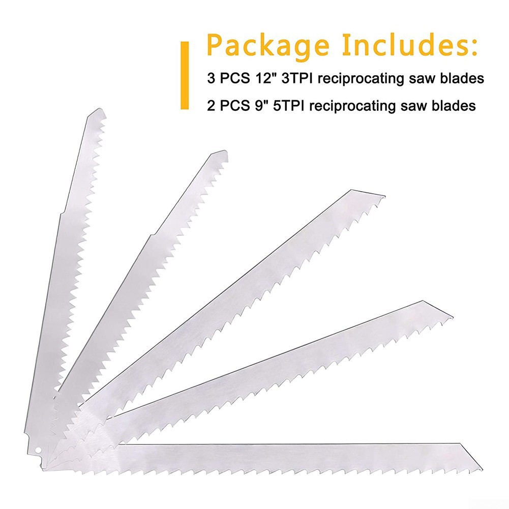 5PCS Stainless Steel Reciprocating Saw Blades for Frozen Meat Bone Food