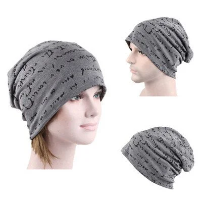 CUHAKCI Turban Cap Female Skullies Casual Thin Beanie Hat Letter Hat Unisex Hip-Hop Hats Men Headwear Cotton Beanies
