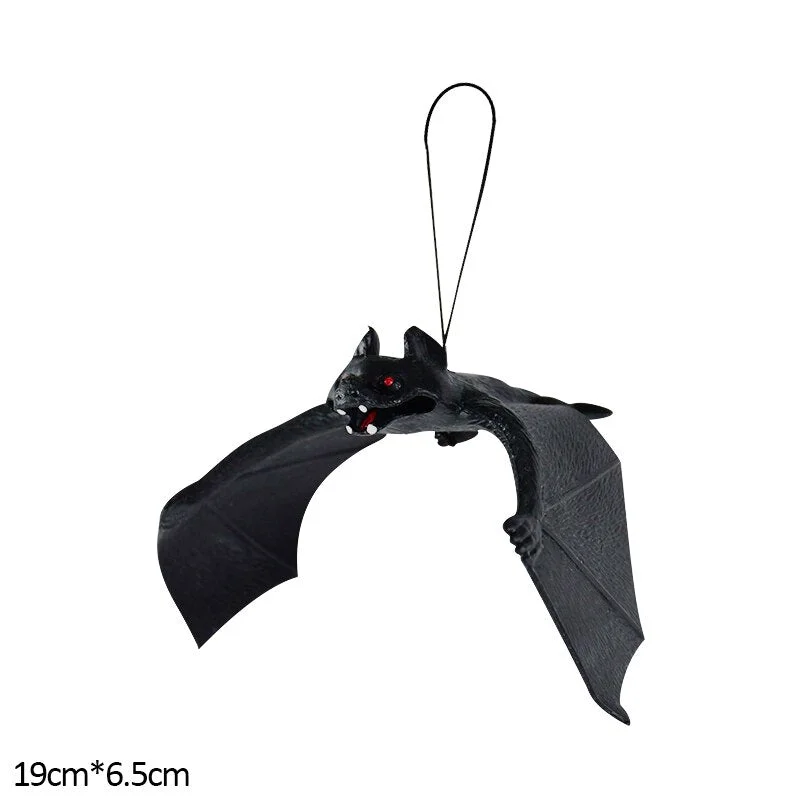 1pc Lifelike Fake Bat Halloween Hanging Decoration Haunted House Horror Props Halloween Party DIY Ornament Soft Bat Kids Toy