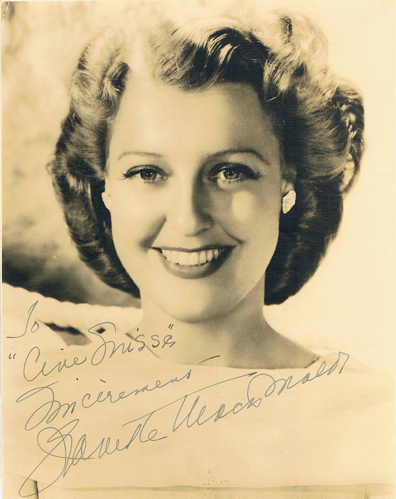 Jeanette MacDonald 1903-65 genuine Vintage autograph signed 7x9