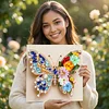 Pre-Framed 3D Rhinestones Butterfly With Artificial Flower Diamond Painting DIY Craft Kit 
