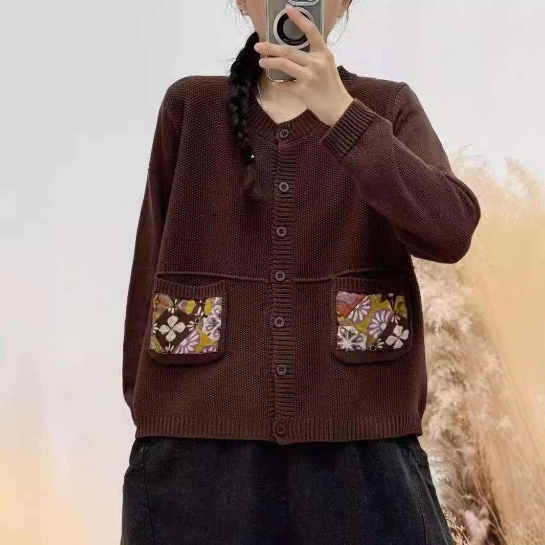 Chicfifth Sweater Women Winter Long Sleeve High Quality Autumn Vintage Top Knitted Cardigan