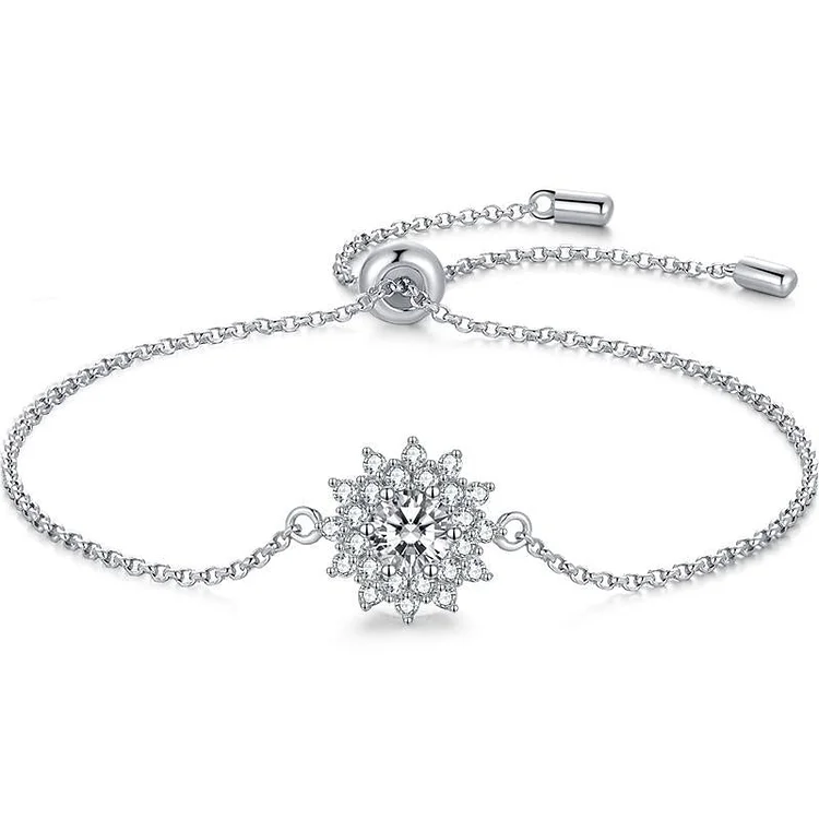 0.5ct D Moissanite 925 Sterling Silver Bracelet