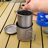 450ml Titanium Cup with Foldable Handles Lightweight Water Cup for Backpacking Camping Fishing