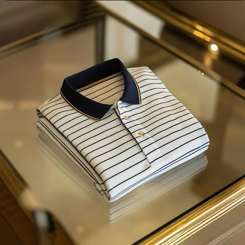 Men's Business Casual Button Short Sleeve Polo Shirt