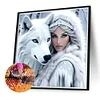 Beaux loups des neiges-plein rond diamant peinture-40 * 40cm