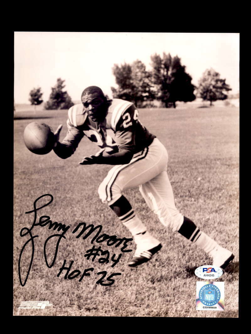 Lenny Moore PSA DNA Coa Signed 8x10 Colts Autograph Photo Poster painting