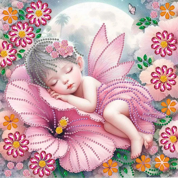 Partial Special-shaped Diamond Painting - Flower Fairy 30*30CM