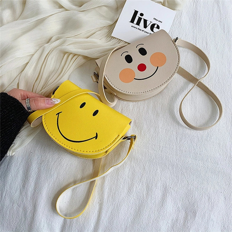 Kid’S Pu Leather Animal Cartoon Character Fruit Cute Semicircle Zipper Crossbody Bag
