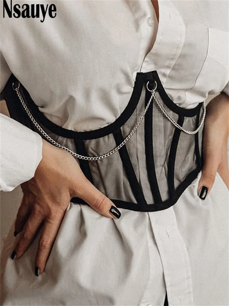 Nsauye Female Crop Top Sexy Off Shoulder See Through Summer 2022 Sleeveless Tube Y2K Corset Tops Women Party Club Tank Top