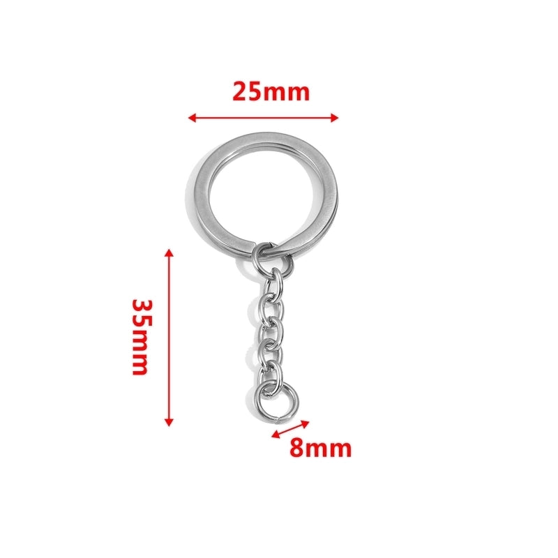 5 PCS/Package 25*35mm 30*35mm Stainless Steel Solid Color Polished Keychain Accessories