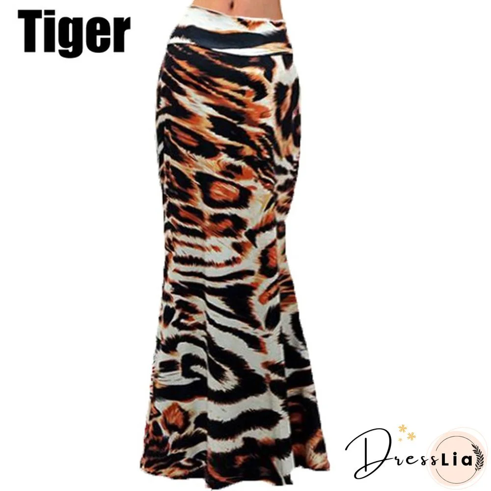 Womenufashion Summer Long Skirts Maxi Skirt Floral Print Casual Skirts High Waist Long Dress Plus Size