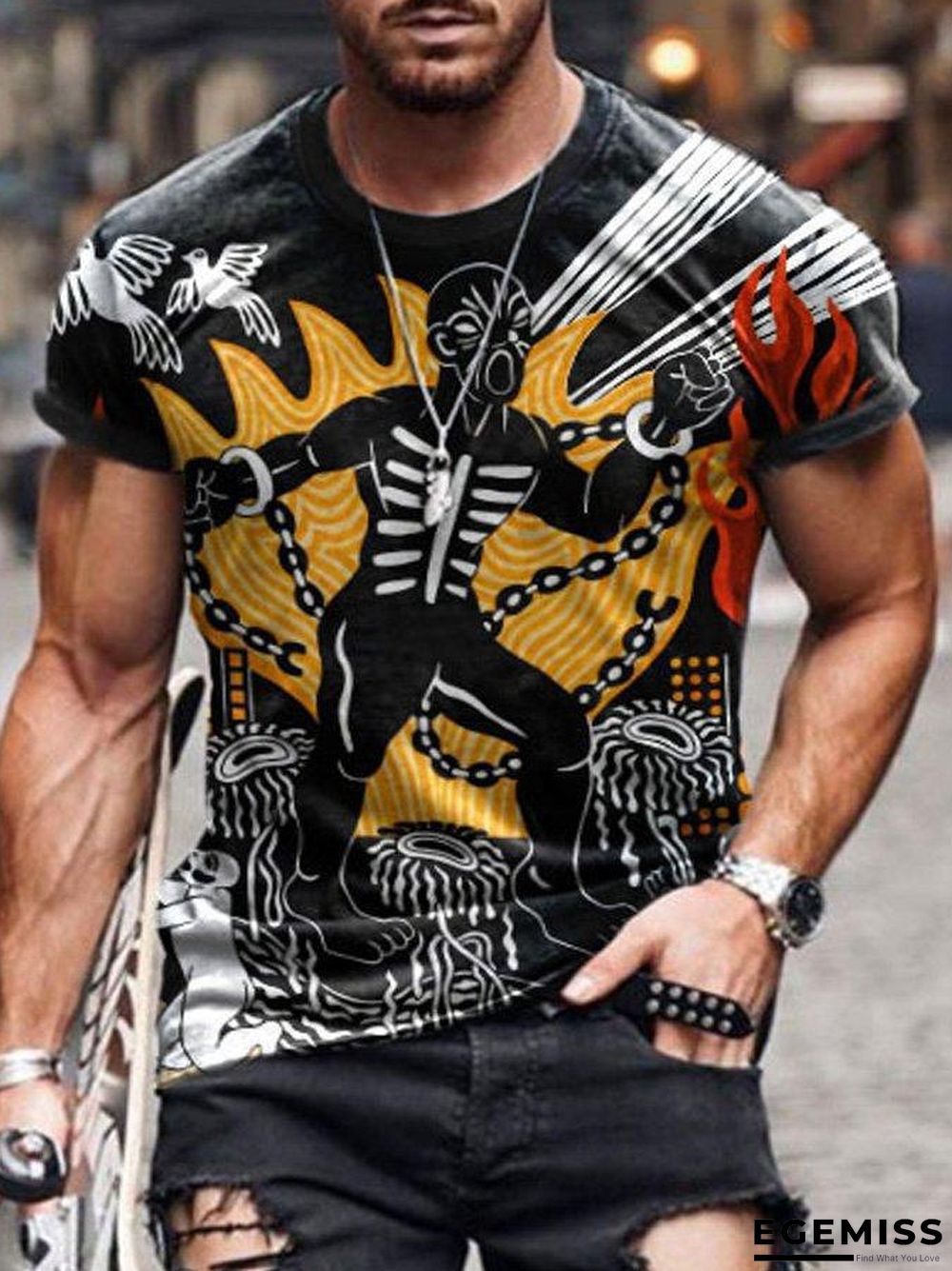 3D Printed T-shirt Short Sleeve New Trend Casual Men's Wear | EGEMISS