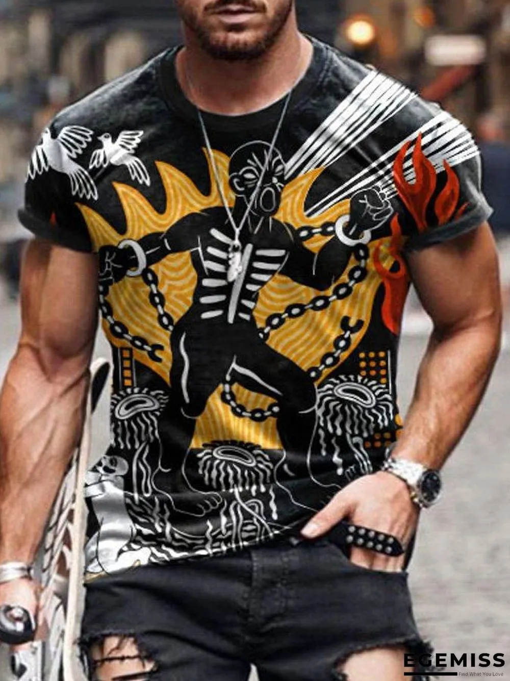 3D Printed T-shirt Short Sleeve New Trend Casual Men's Wear | EGEMISS