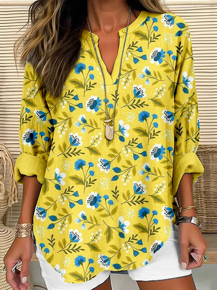 Simpfit Vintage Ukrainisch Ethno Floral Nachahmung aus Nachahmung aus Baumwolle und Leinen Gemütliche Tunika