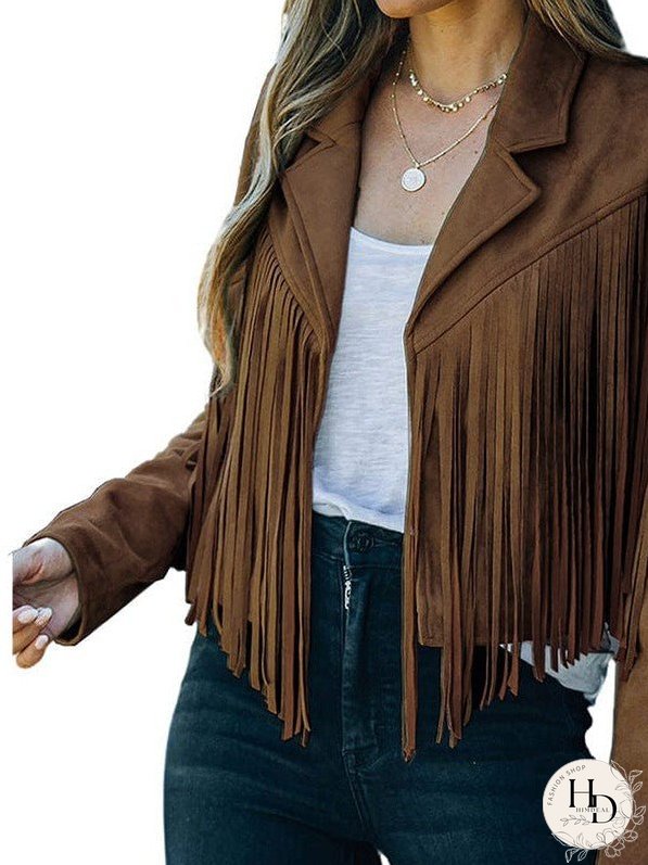 Sophisticated Fringe Suede Jacket