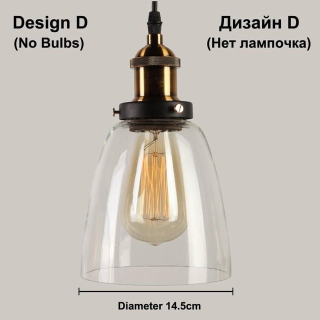 Vintage Pendant Lights Retro Glass Hanging lamp Russia Loft Luminaire Modern Kitchen Dining Bedroom Pendant Lamp E27 Lampholder