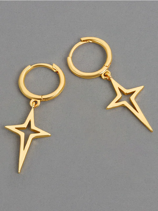 Basic Casual Cutout Star Earrings
