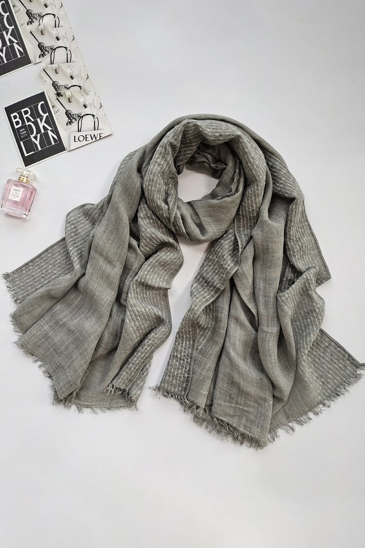 Linen Knit Solid Casual Lightweight Scarf