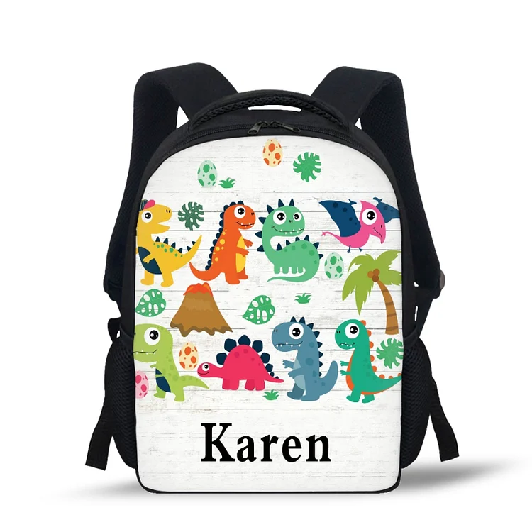 Mochilas-mochila escolar para los niños con un dibujo pintoresco con nombre personalizado
