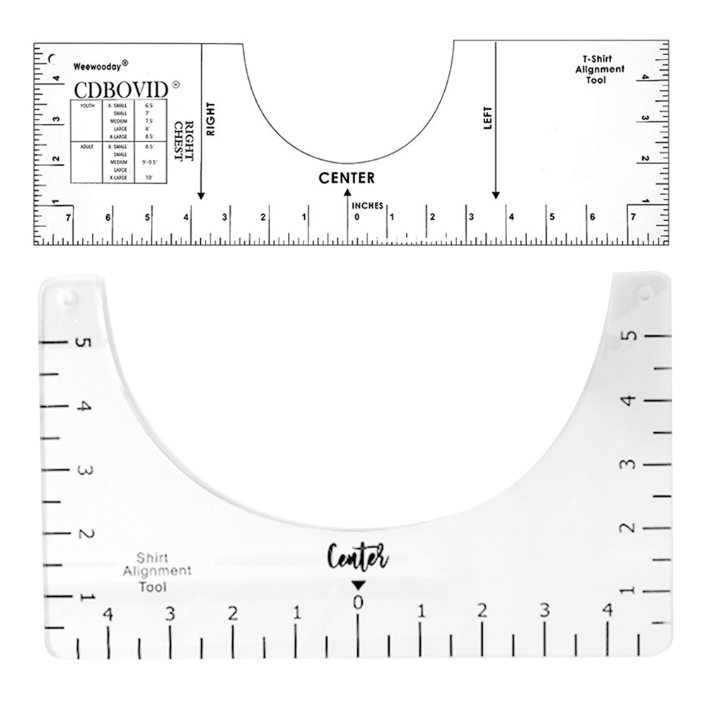 

Acrylic Patchwork UV Printed T-Shirt Ruler Guide Clear Sublimation Ruler, 18*5inch, 501 Original