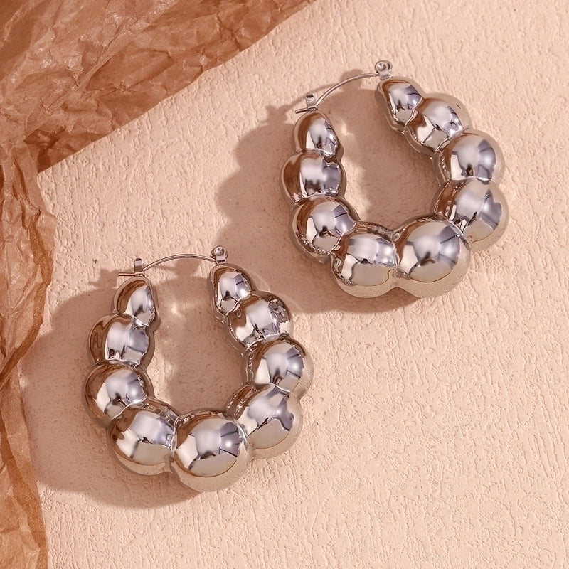 1 Pair Vintage Style Minimalist Classic Style Solid Color Plating 304 Stainless Steel 18K Gold Plated Earrings