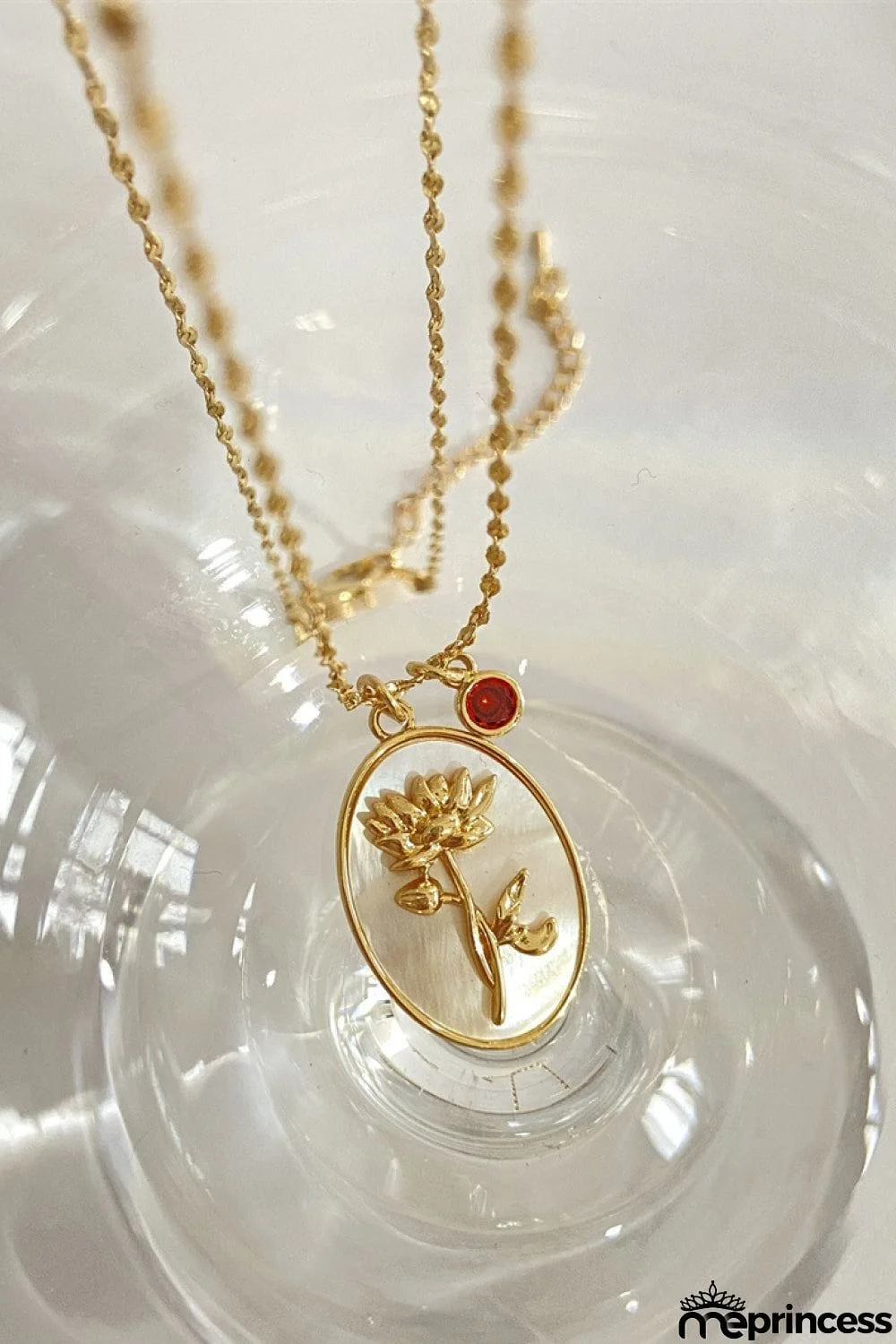 Flower Shell Pendant Copper Necklace