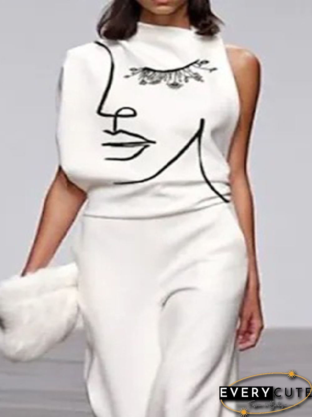 Casual Half Turtleneck Loose Sleeveless Jumpsuit & Romper