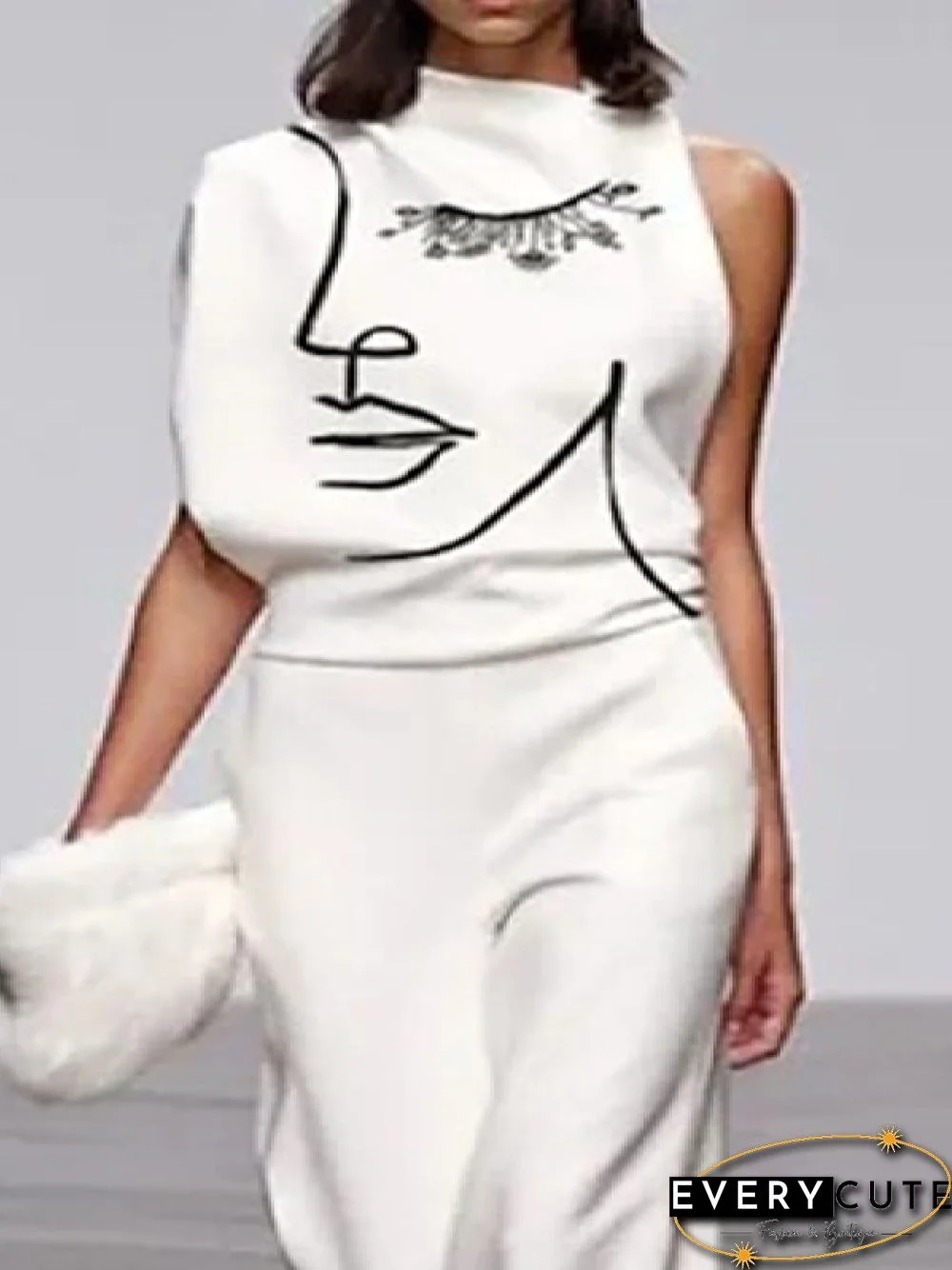 Casual Half Turtleneck Loose Sleeveless Jumpsuit & Romper