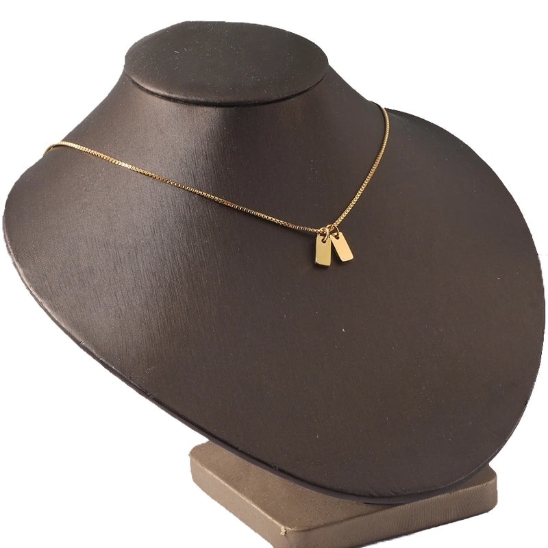 Minimalist Rectangle Titanium Steel Pendant Necklace