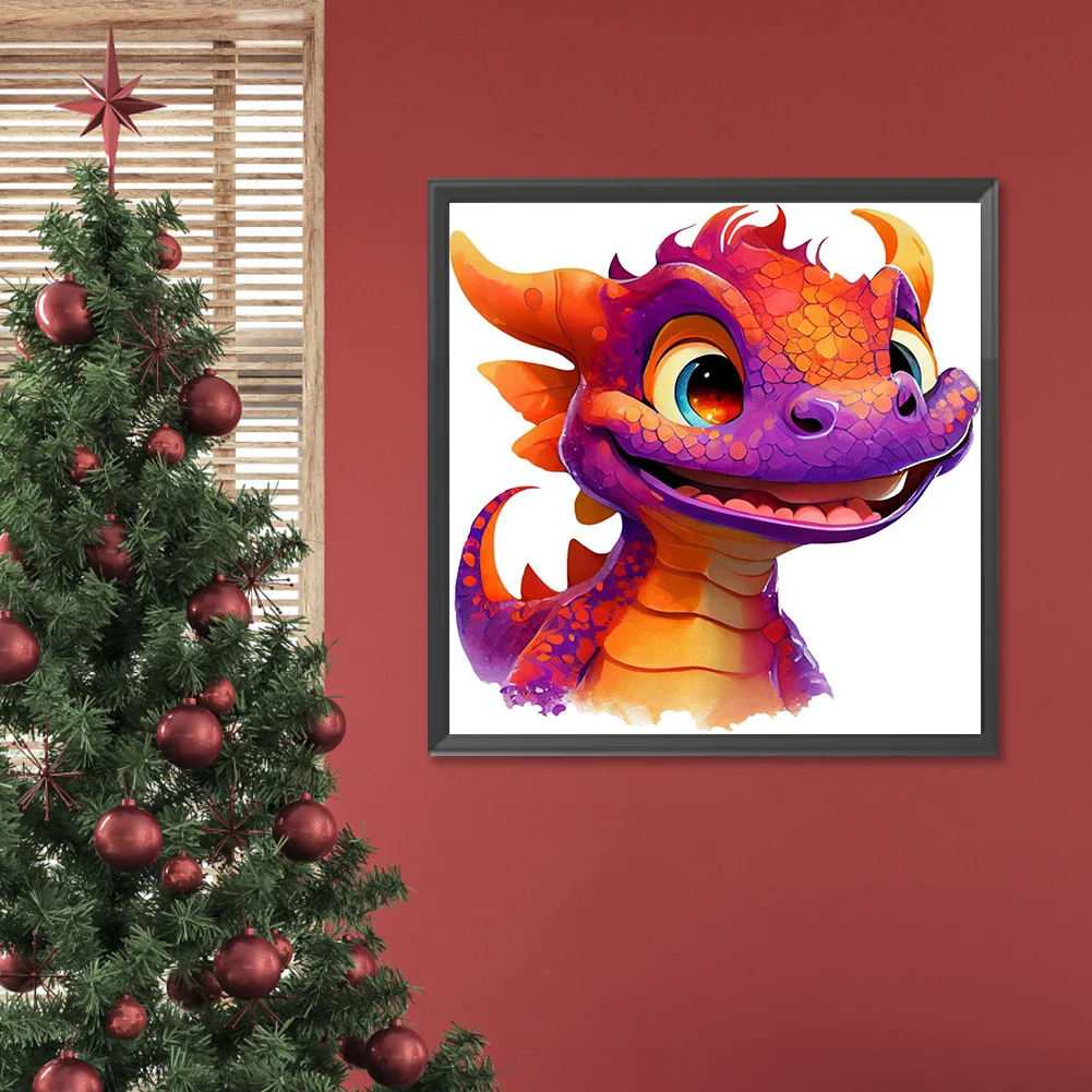 Full Round Diamond Painting 30*30cm - Little Dragon