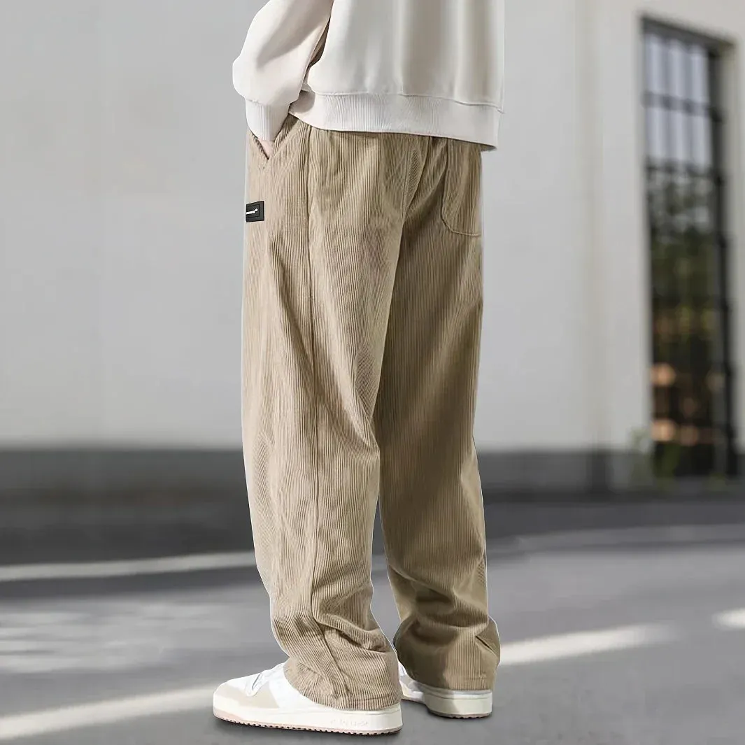 Men's Corduroy Joggers &ndash; Soft Straight-Leg Drawstring Trousers &ndash; view 2
