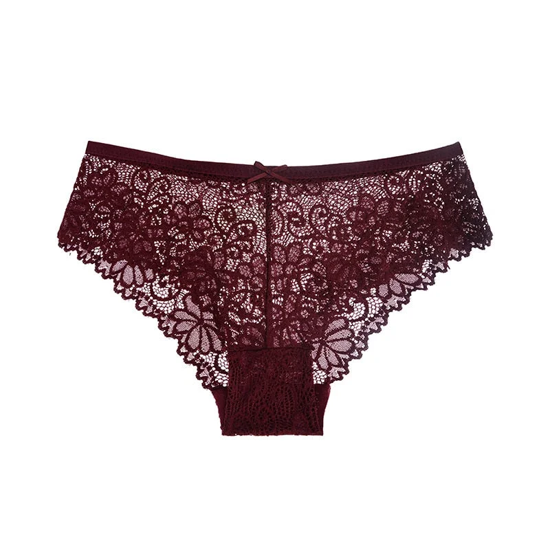1 Pcs Sexy Lace Panties For Woman Low Waist Breathable Female Panty Hollow Transparent Briefs Hot Sale Underwear Women BANNIROU