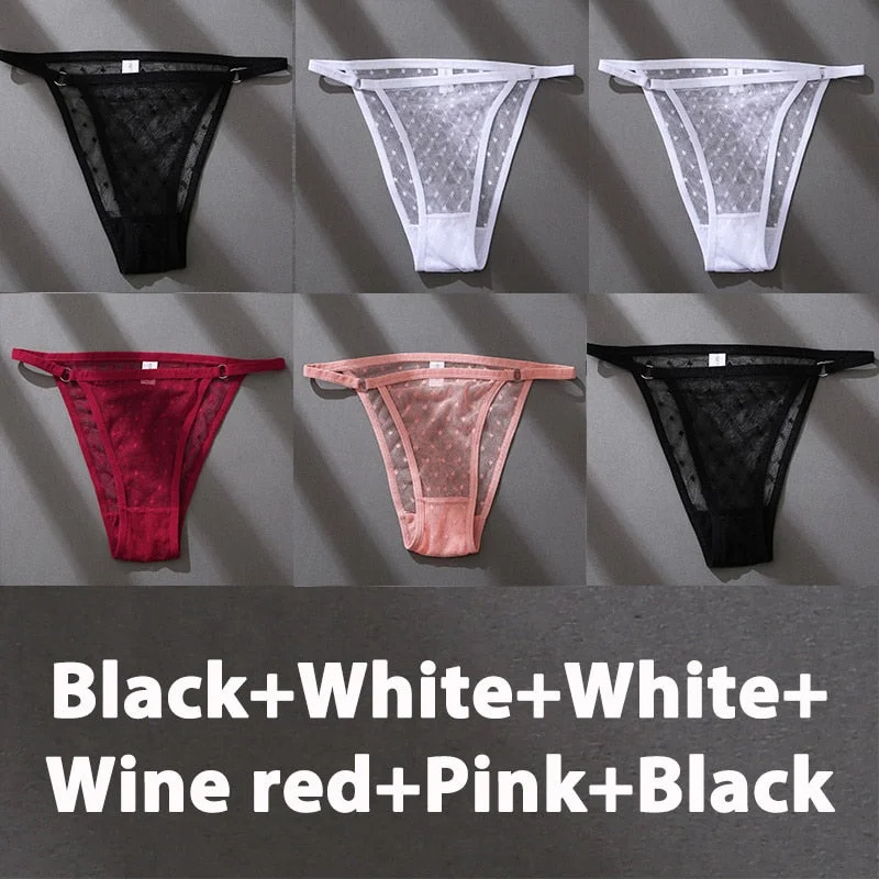 6PCS/Set Finetoo Panties Women's Perspective Panties Sexy Underwear Lace Panties Female Lingerie Briefs Intimate Plus Size M-XXL