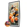 Diamond Painting - Full Round Drill - Cat and Flowers(Canvas|40*70cm)